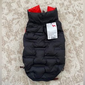 Reddy Petco Pet cat/dog puffer vest black with red trim S